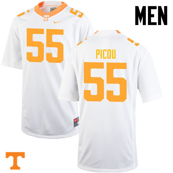 Men #55 Quay Picou Tennessee Volunteers College Football Jerseys-White